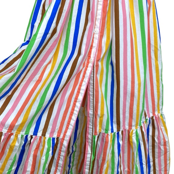 Target Pride Button-Front Tie Waist Maxi Shirtdress Rainbow Stripe Dress Sz S - Picture 8 of 12
